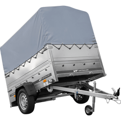 Lichte aanhangwagen op veren 200x125 UNITRAILER GARDEN 201/R KIPP met BIS zijwanden, H-800 frame en grijze afdekking