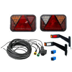 Verlichtingsset: FRISTOM FT-270 LED-achterlichten + FRISTOM FT-145 LED-zijmarkeringslichten + MANTES 7m 13-pins kabelboom
