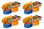 Set van vier UNITRAILER 6m/50mm/5t oranje transportbanden met spaninrichting
