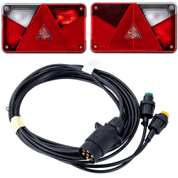 ASPÖCK MULTIPOINT V achterlichten + MANTES 4m 7PIN kabelboom