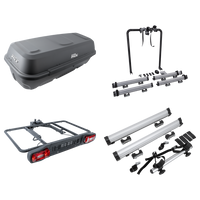 Platform met trekhaakbox + adapter voor het vervoeren van 3 fietsen Inter Pack Re-Cargo