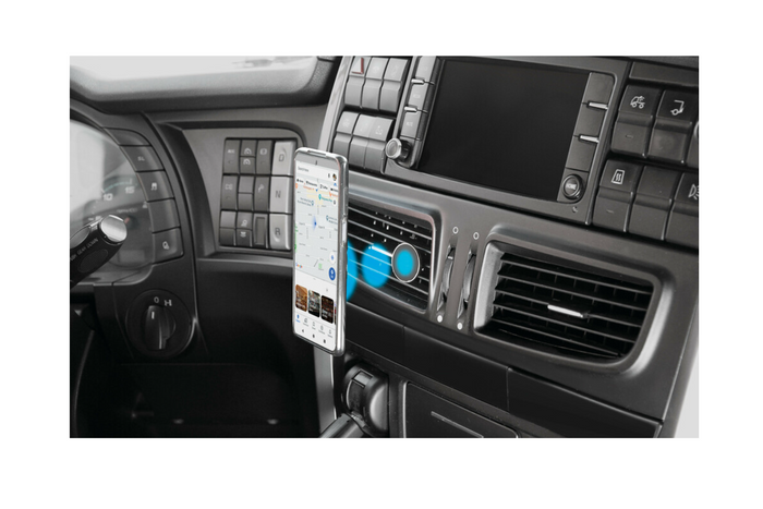 Magneto-magnetische telefoonhouder voor het ventilatierooster