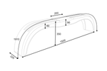 DOMAR D20522 spatbord tandem voor 13-14 inch 1500x220 mm platte wielkast voor aanhanger 