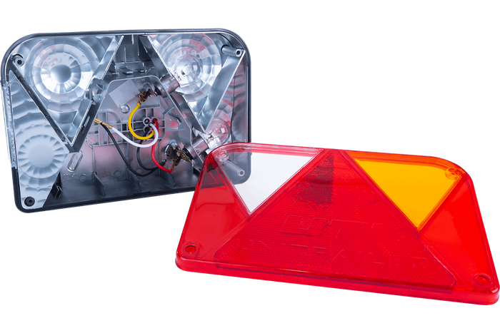 Verlichtingsset: DOBPLAST DPT35 achterlichten + ASPÖCK FLEXIPOINT I zijmarkeringslichten + MANTES 5,2m 7-PIN kabelboom