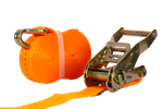 Set van vier UNITRAILER 8m/25mm/1t oranje transportbanden met spaninrichting