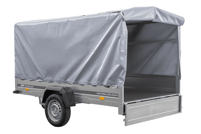 Eenassige aanhangwagen 264x150 UNITRAILER GARDEN 265 KIPP met frame H-1100 en grijze huif