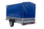 Autotrailer 264x125 UNITRAILER FORCE 264 KIPP met H-1100 frame en blauwe hoes