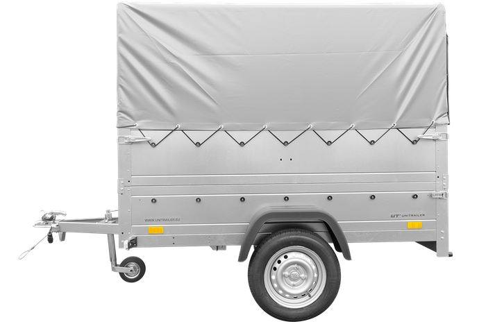 Autoaanhanger Unitrailer GARDEN TRAILER 200 KIPP met steunwiel, bis zijkanten, H-800 frame met grijze kap