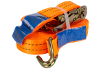 Set van vier UNITRAILER 10m/35mm/2t oranje transportbanden met spaninrichting