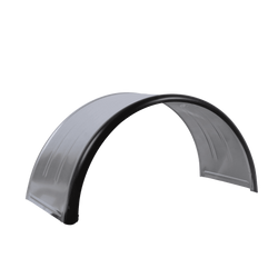 Dubbel spatbord voor aanhanger 16-17,5" DOMAR DK7135 wielkast 1000/450mm metaal met rubberen rand