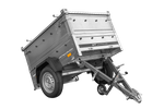 Enkelassige aanhanger 150x106 UNITRAILER GARDEN 150 KIPP met BIS-zijwanden en aluminium afdekking