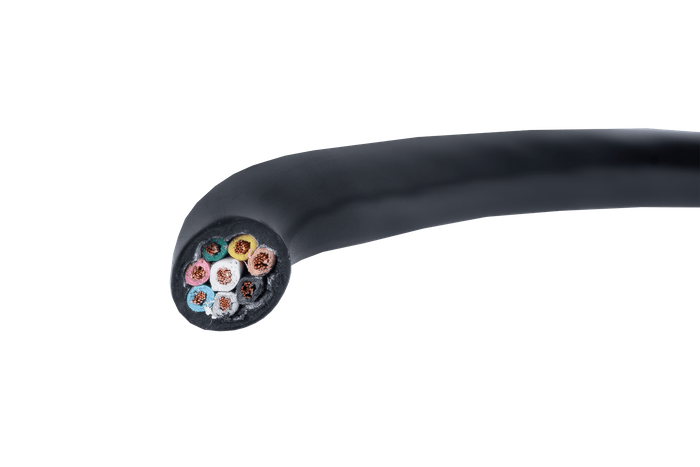 Elektrische kabel HYBSZ YLY-S 7x0,75+1x1 achtaderig - 1m