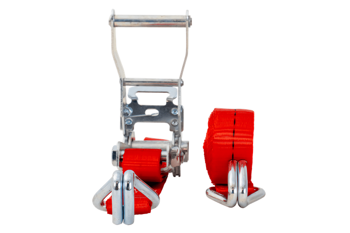 Set van vier UNITRAILER transportbanden met spaninrichting 4m/25mm/1t rood