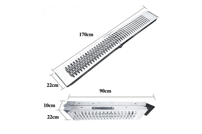 UNITRAILER ALR004 opklapbare stalen oprijplaat voor aanhanger, 170 cm, 227 kg