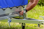 Lichte aanhanger 230x125 UNITRAILER GARDEN 230 KIPP met H-800 frame en blauwe hoes
