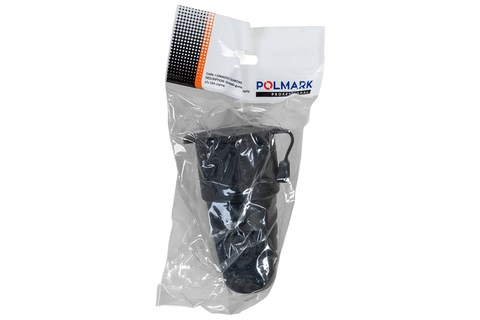 MANTES 3P vrouwelijke contactdoos, rubber, met klep, 16A, 250V