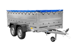 Twee-assige aanhanger 264x125 UNITRAILER GARDEN 264/2 KIPP met BIS zijwanden en blauw deksel