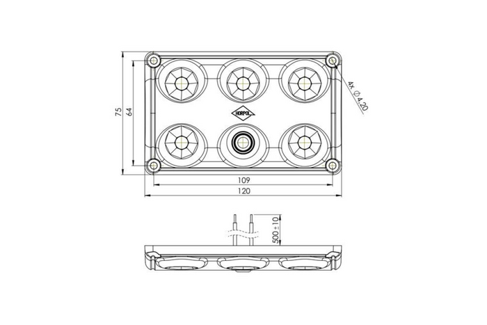 HORPOL LWD2157 LED 900lm interieur autolamp met schakelaar en rode diode
