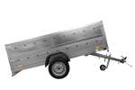 Enkelassige aanhangwagen op veren 264x125 UNITRAILER GARDEN 264/R KIPP met BIS zijwanden, H-0 frame en grijs zeil