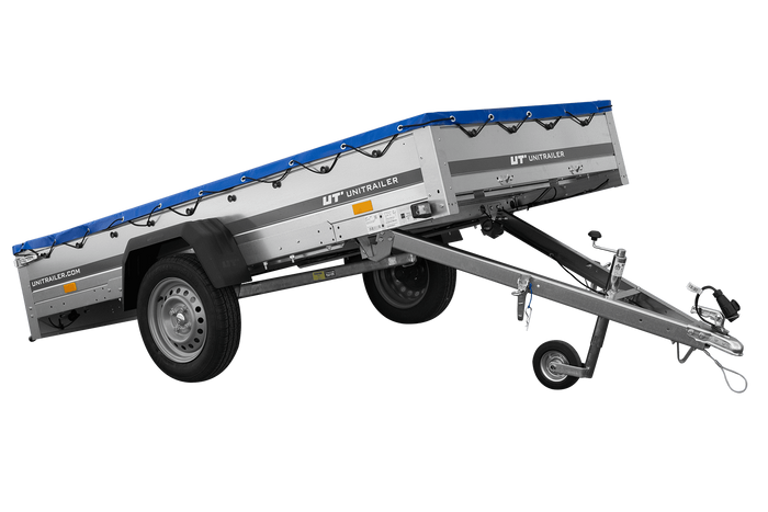 Lichte aanhangwagen 264x125 UNITRAILER GARDEN 264 KIPP met H-0 frame en blauwe kap