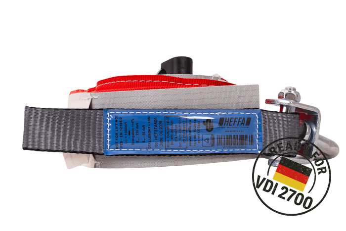 Set van vier HEFFA CARLINE 130 spanbanden voor sleepwagens wielbevestigingsbanden 2,8m/35mm/3t VDI 2700