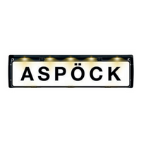 Kentekenplaathouder met LED-verlichting, ASPOCK FLEXLED 12V-kabel van 0,8 m.