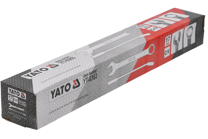 YATO YT-0363 combinatiesleutels 8-32 mm, 17 stuks.