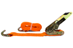 Set van vier UNITRAILER 5m/50mm/5t oranje transportbanden met spaninrichting