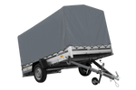 Autoaanhanger met aluminium zijwanden 264x150 Unitrailer Garden 265 KIPP ALU met H-1100 frame en grijze afdekking