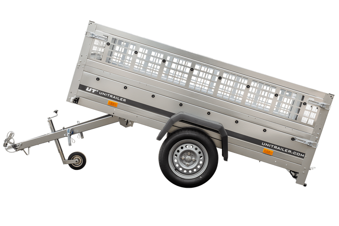 Lichte aanhanger 230x125 UNITRAILER GARDEN 230 KIPP met zijwanden van gaas