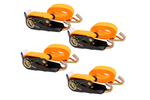 Set van vier KAMAR 3m/25mm/0.8t oranje transportbanden met spaninrichting