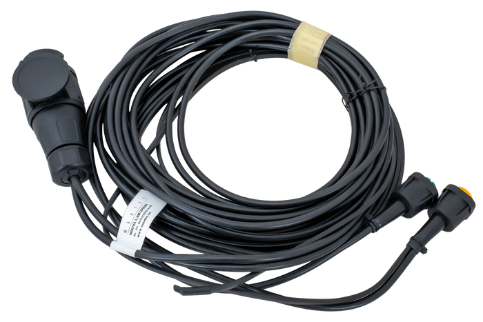 MANTES elektrische installatie, kabelboom voor aanhangwagen, 5 m, 13-polige stekker, 2x 5-polige bajonetten