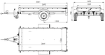 Autoaanhanger 264x125 UNITRAILER GARDEN 264 KIPP met H-0 frame en grijs deksel