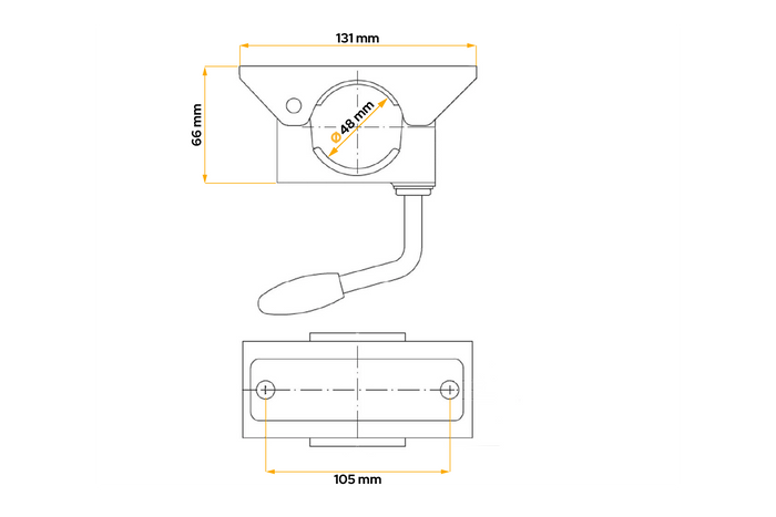 Klem voor UNITRAILER neuswiel 48 mm