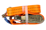 Set van vier UNITRAILER 3m/35mm/2t oranje transportbanden met spaninrichting