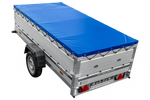 Enkelassige aanhanger met aluminium zijwanden 264x125 Unitrailer Garden 264 KIPP ALU met BIS-zijwanden, H-0 frame en blauwe afdekking