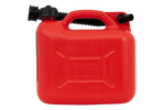 5L HERMON kunststof jerrycan met trechter, rood