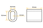 Aluminium connector voor touwen DROMET ZLA10 bus voor touwen 10mm