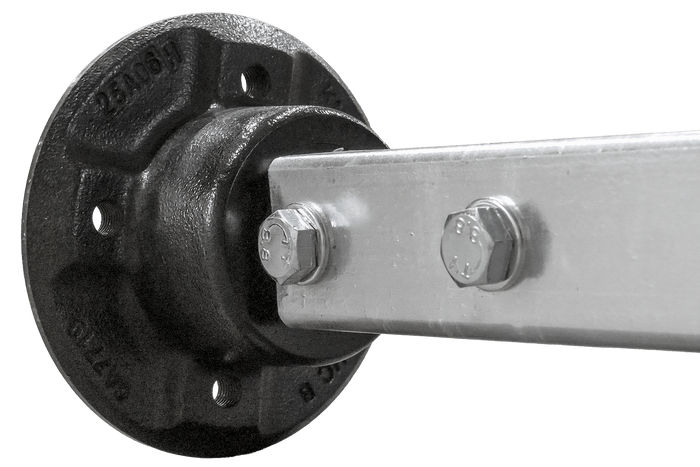 KNOTT VR7 ongeremde starre as met vering voor aanhanger 750 kg 1240 mm 1580 mm 4x100