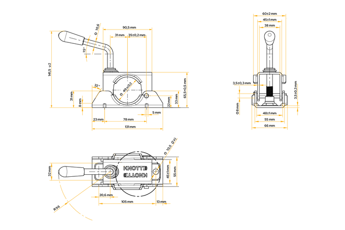 Klem voor het KNOTT LB48 48mm neuswiel