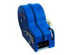 Handlier KNOTT 1150 kg voor aanhangwagens met een blauwe behuizing en een band