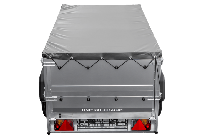 Tuinaanhanger 200 Kipp met neuswiel, bis zijkanten, H-0 frame en grijze hoes