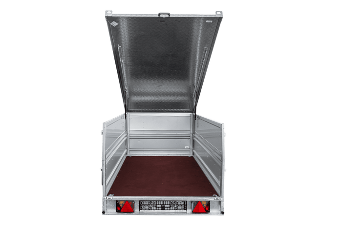 Enkelassige aanhanger op veren 264x125 UNITRAILER FORCE 264/R KIPP met BIS-zijwanden en aluminium afdekking