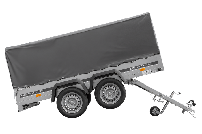 Twee-assige aanhanger 264x125 UNITRAILER GARDEN 264/2 KIPP met H-800 frame en grijze kap