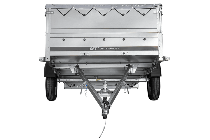 Autotrailer 264x150 UNITRAILER GARDEN 265 KIPP met opzetborden, H-0 frame en grijze huif
