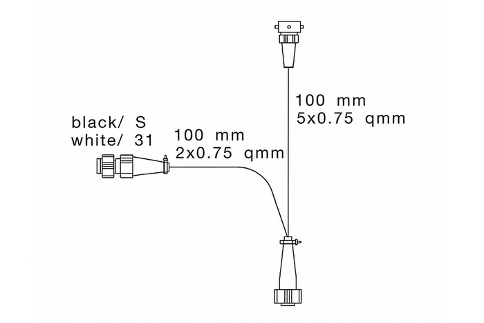 ASPOCK 5-pins bajonetadapter met mistlamp- en achteruitrijlichtaansluiting 0,1 m
