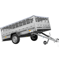 Lichte aanhanger op veren 264x150 UNITRAILER GARDEN 265/R KIPP met gaaswanden, H-0 frame en grijze afdekking