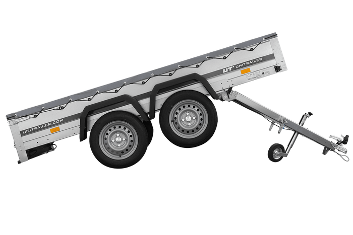 Twee-assige aanhanger 264x125 UNITRAILER GARDEN 264/2 KIPP met H-0 frame en grijze kap