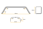 CHORUS spatbord tandem 13 inch 1435x230 mm voor aanhanger, wielkast