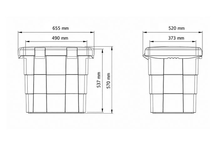 DAKEN 86014 PITBOX box voor bulkmaterialen, container voor zand, strooizout 655x570x520mm 108,5l